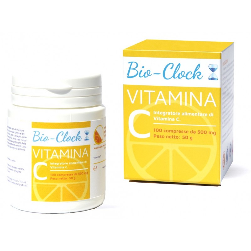 VITAMIN C – 100 Tabletten – 500 mg pro Tablette – Hergestellt in Italien