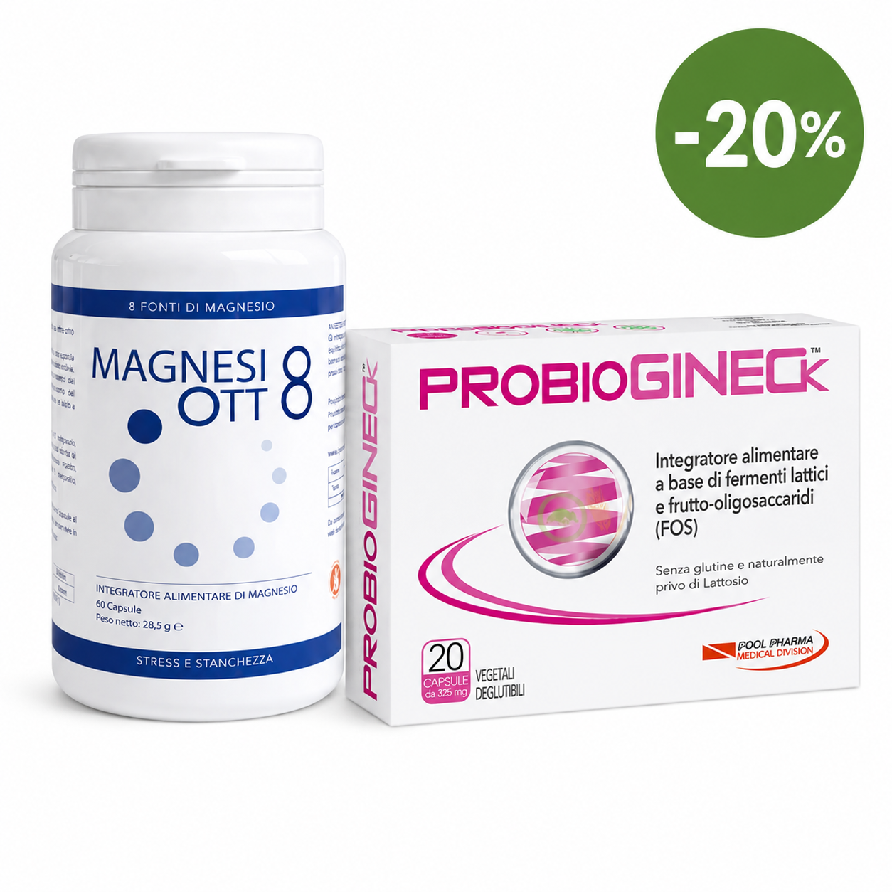 PACK: MAGNESIO8 + PROBIOGINECK [-20%]